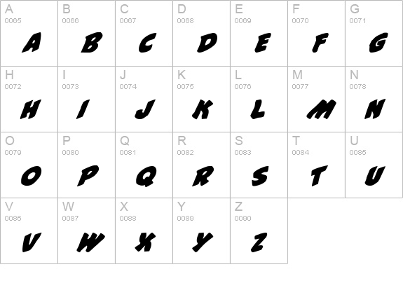 #44 Font Italic uppercase A-Z preview