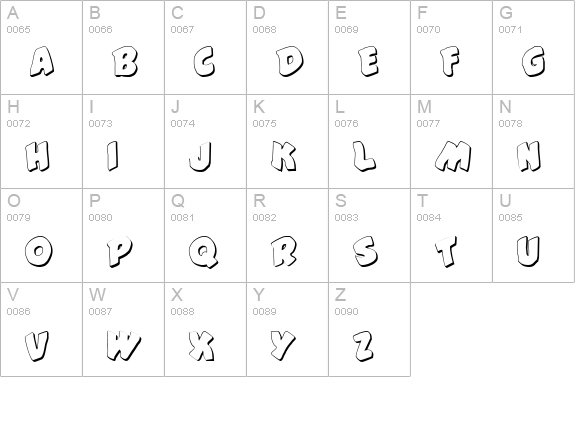 #44 Font Shadow uppercase A-Z preview
