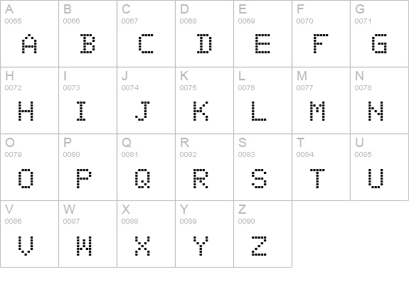 01 Digit uppercase A-Z preview