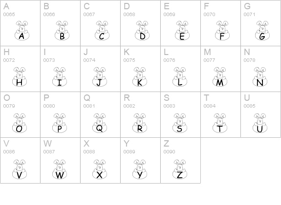 101! Bunny Hug uppercase A-Z preview