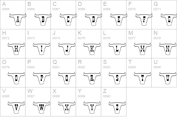 101! Texan Style uppercase A-Z preview