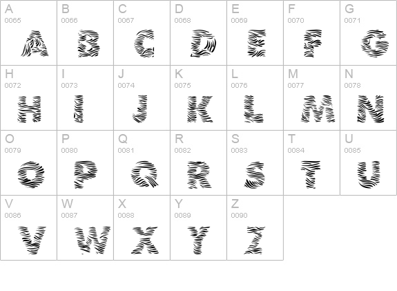 101! Zebra Print uppercase A-Z preview