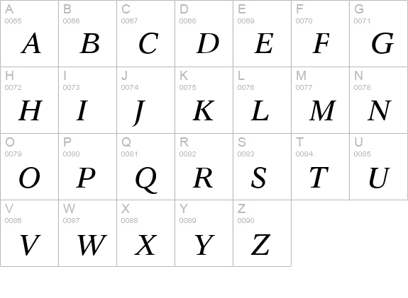 12 Concorde** Italic 13319 uppercase A-Z preview