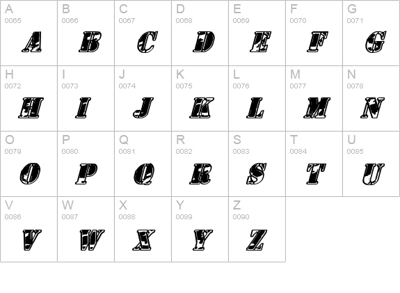 1st Cav II Italic uppercase A-Z preview