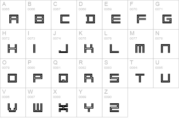 2 Lines uppercase A-Z preview