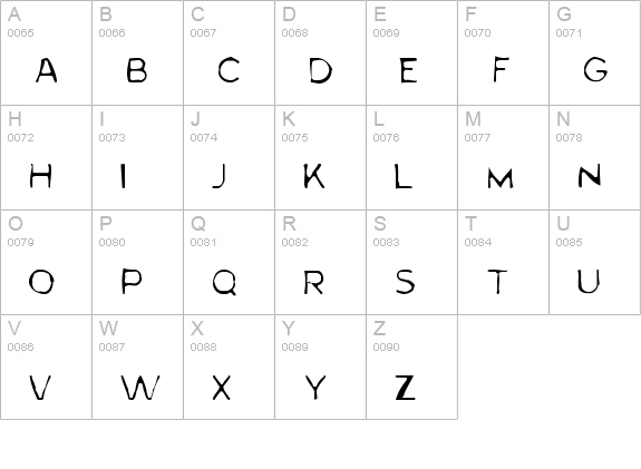 20th Century Gaunt uppercase A-Z preview