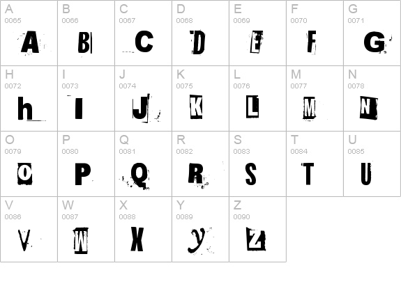 215000E uppercase A-Z preview