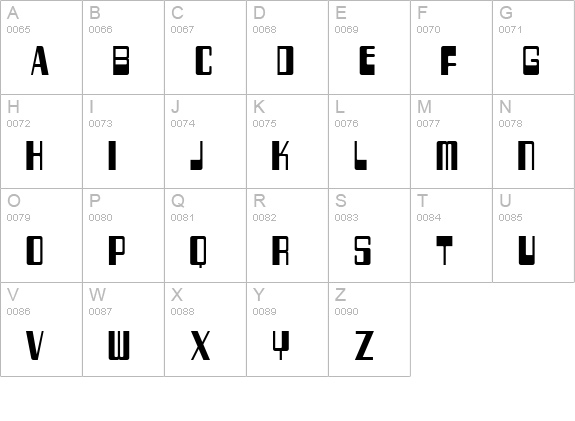 256 Bytes uppercase A-Z preview