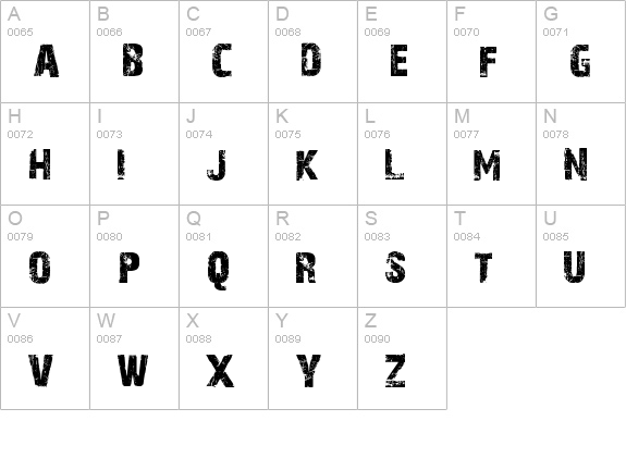 28 Days Later uppercase A-Z preview