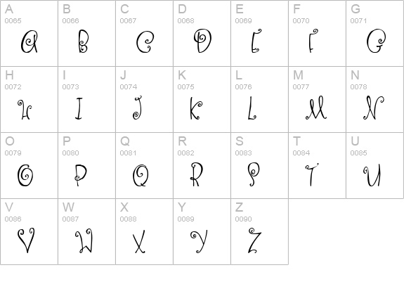 2Peas DW Curls and Swirls uppercase A-Z preview