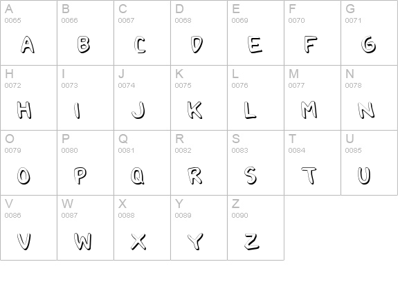 2Toon Shadow uppercase A-Z preview