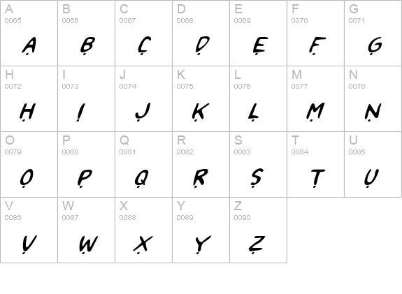 2Toon2 Italic uppercase A-Z preview