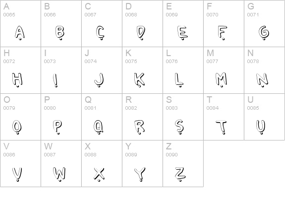2Toon2 Shadow uppercase A-Z preview