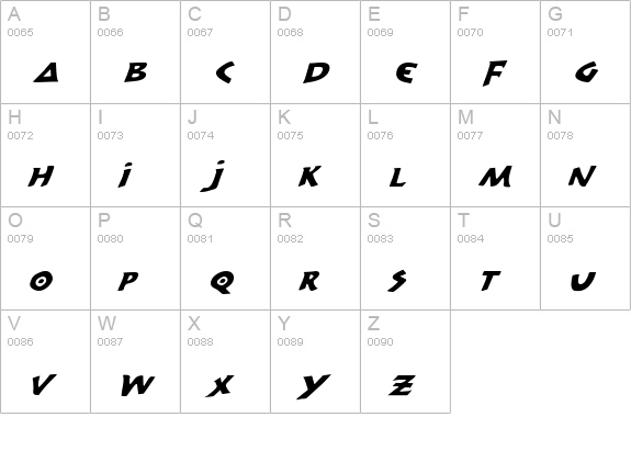 300 Trojans Expanded Italic uppercase A-Z preview