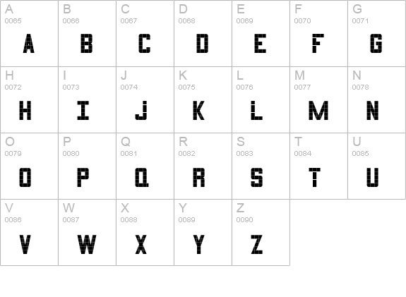 3x5 uppercase A-Z preview