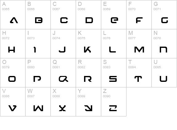4114 Blaster uppercase A-Z preview