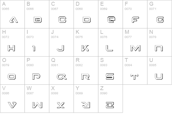 4114 Blaster 3D uppercase A-Z preview