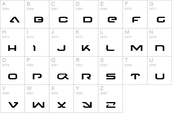 4114 Blaster Expanded uppercase A-Z preview