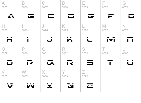 4114 Blaster Laser uppercase A-Z preview