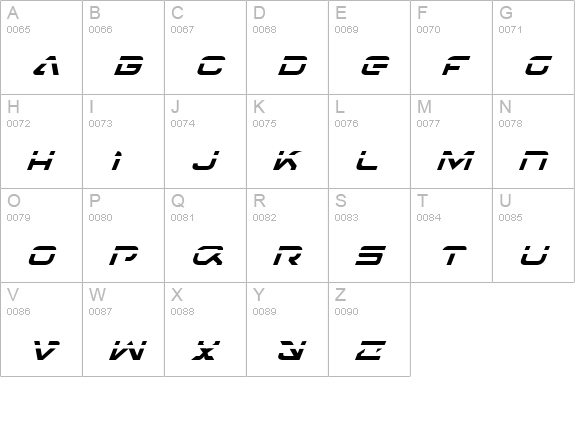 4114 Blaster Laser Italic uppercase A-Z preview