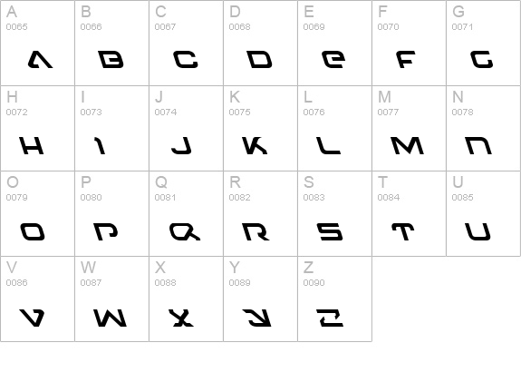 4114 Blaster Leftalic uppercase A-Z preview