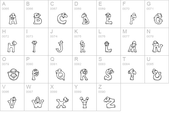 4YEOmonstrum uppercase A-Z preview