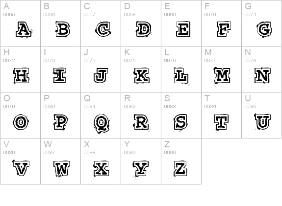 50's Headline DSG uppercase A-Z preview