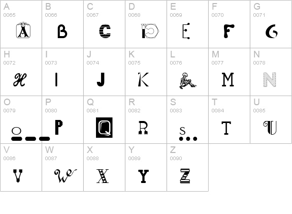 50 Fonts 2 uppercase A-Z preview