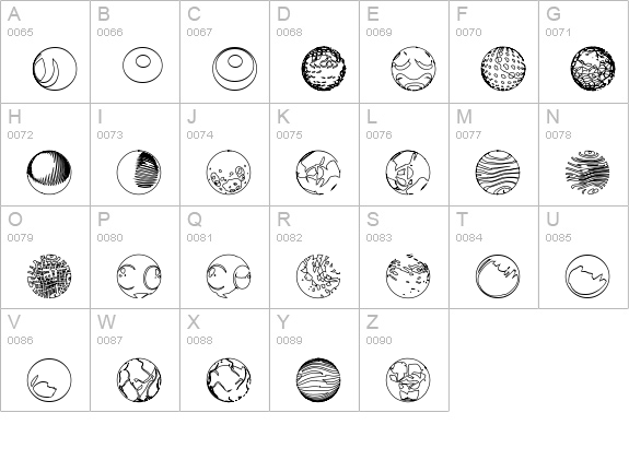 52 Sphereoids uppercase A-Z preview