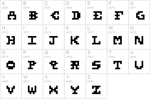 5X5 Basic uppercase A-Z preview