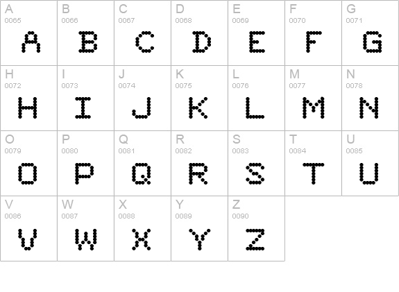 6x7oct Alternate Black uppercase A-Z preview