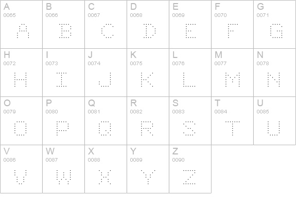 6x7oct Alternate ExtraLight uppercase A-Z preview