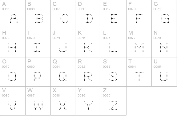 6x7oct Alternate Light uppercase A-Z preview