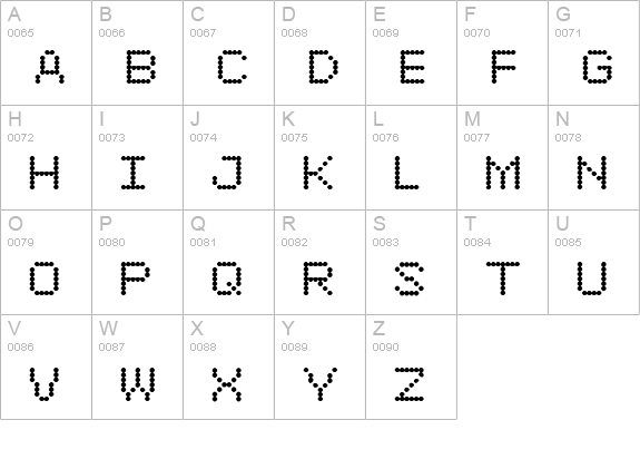 6x7oct ExtraBold uppercase A-Z preview