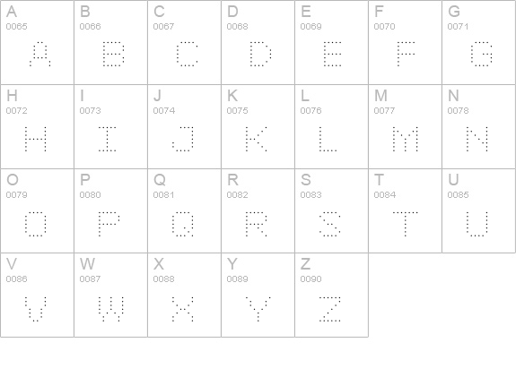 6x7oct ExtraLight uppercase A-Z preview