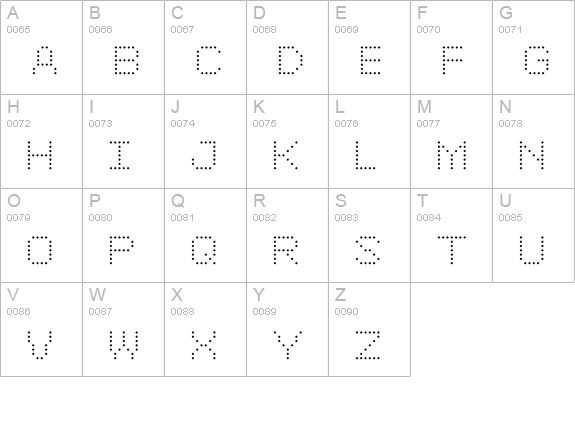 6x7oct Light uppercase A-Z preview
