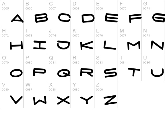 7 days fat rotated uppercase A-Z preview
