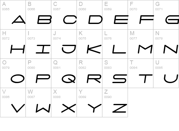 7 days oblique uppercase A-Z preview