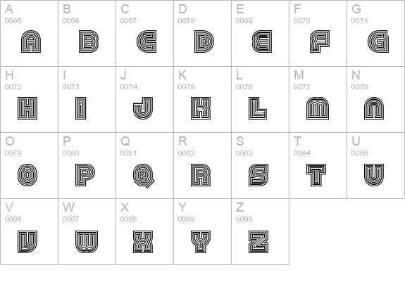 79 retro uppercase A-Z preview