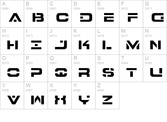 7th Service uppercase A-Z preview