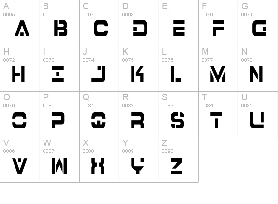 7th Service Condensed uppercase A-Z preview