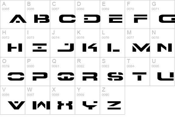 7th Service Expanded uppercase A-Z preview