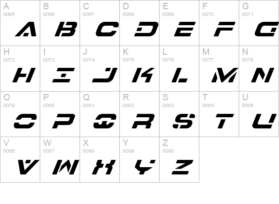 7th Service Italic uppercase A-Z preview