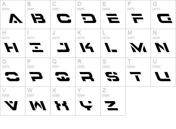 7th Service Leftalic uppercase A-Z preview
