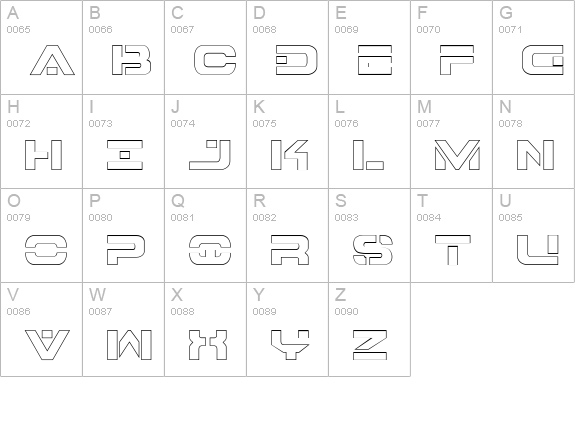 7th Service Outline uppercase A-Z preview