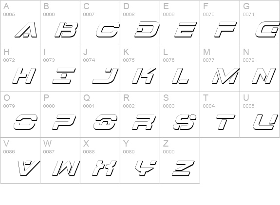 7th Service Outline Italic uppercase A-Z preview