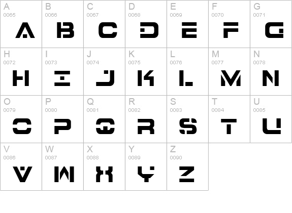 7th Service Semi-Condensed uppercase A-Z preview