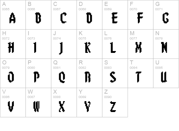 8-bit Limit R (BRK) uppercase A-Z preview
