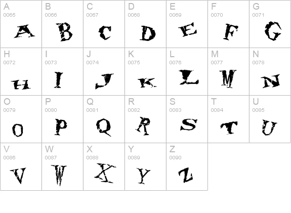 80's hero.ttf uppercase A-Z preview