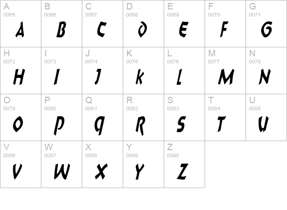 8BallScriptSCapsSSK Italic uppercase A-Z preview